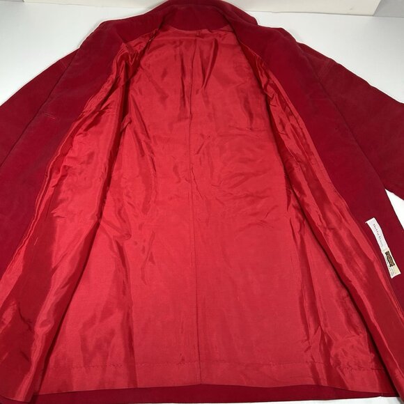 Vtg BETTY ROSE MONTORO SUEDE By EARL GLO Women Coat Pockets Red XL ?! Flaw Read - Picture 10 of 15